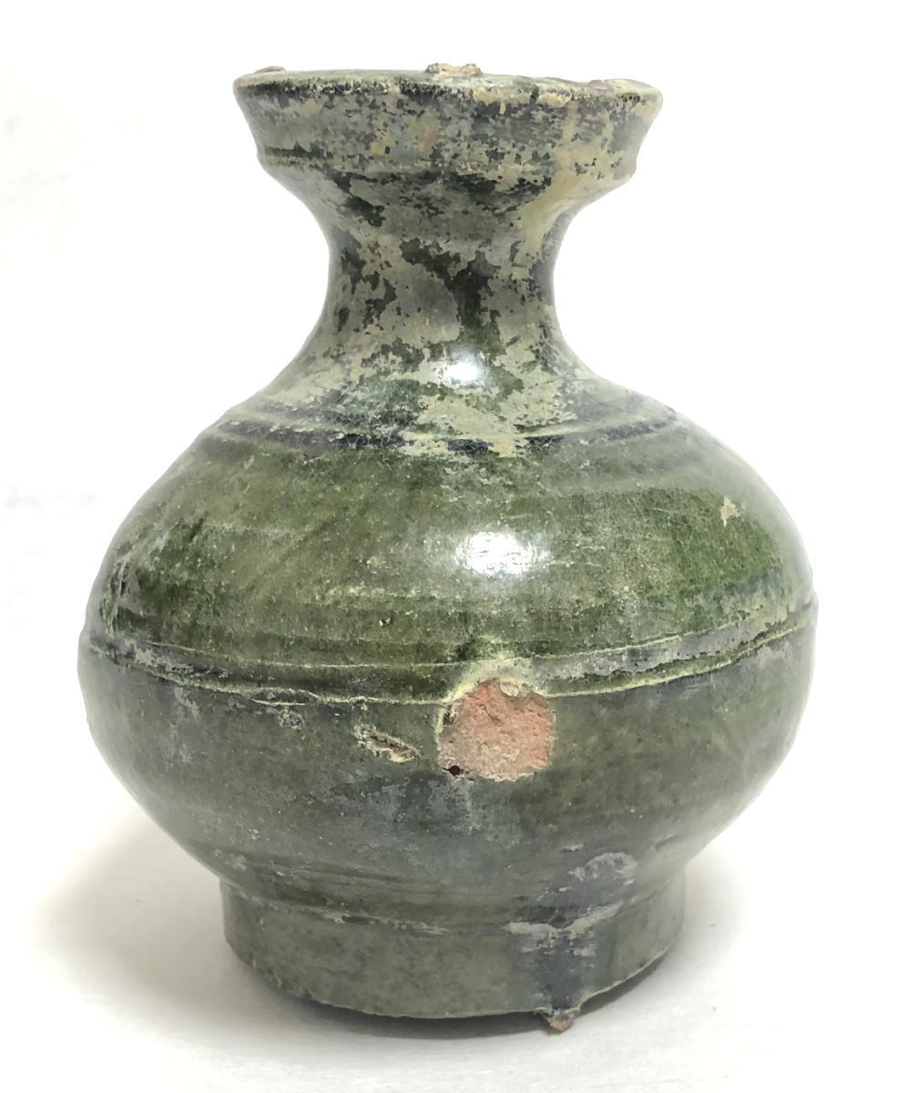中国・後漢時代 1世紀 漢緑釉 緑釉壷 骨董品 中国古玩 ウブ品 伝世品