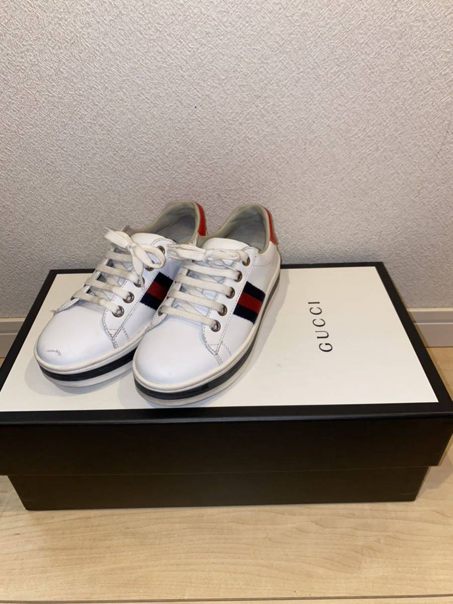 お得お買い得 GUCCI エース レザースニーカー サイズ9 KeGJg