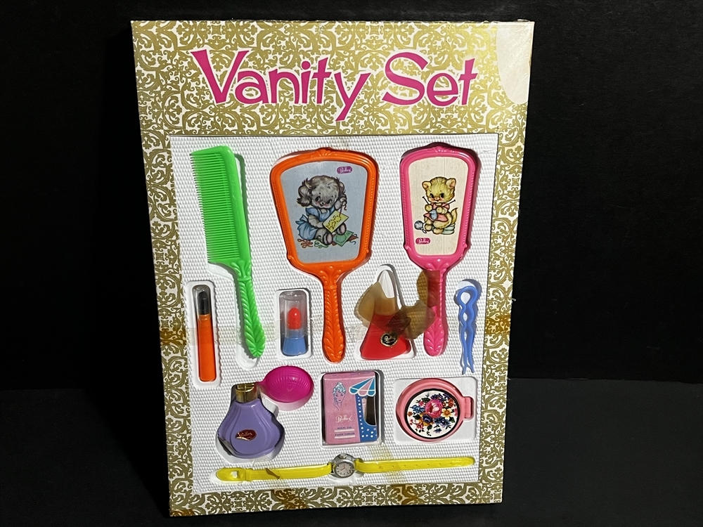  Showa Retro girl Vanity Set warehouse goods toy make-up miniature 