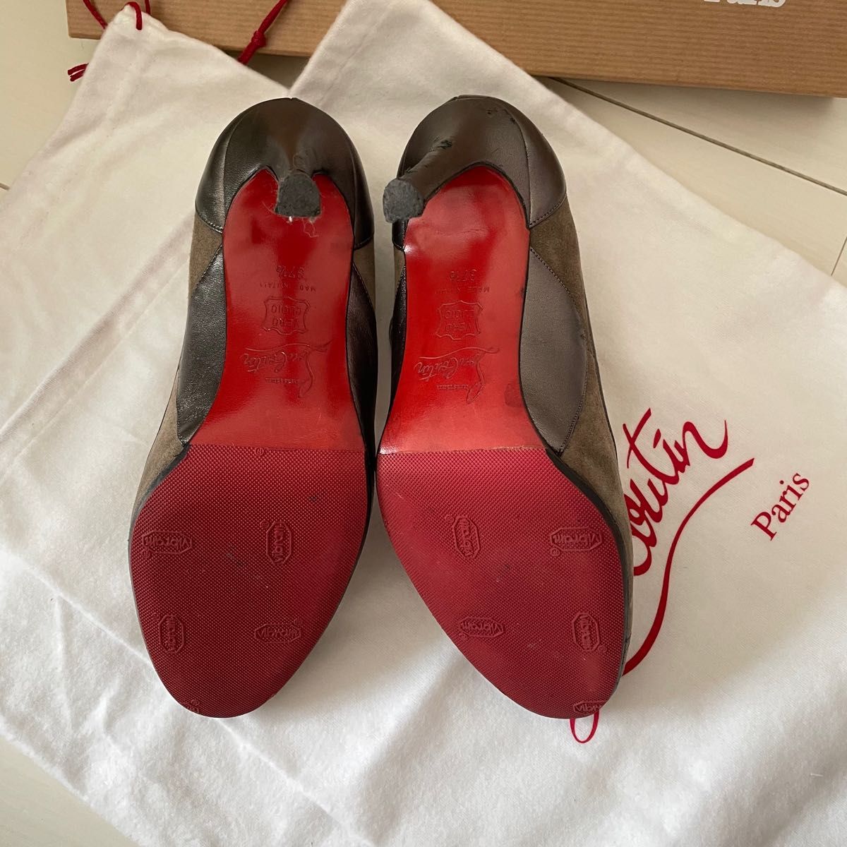 希少　Christian Louboutin クリスチャン・ルブタン　ストラップパンプス　ヒールパンプス　37 1/2 付属品付き