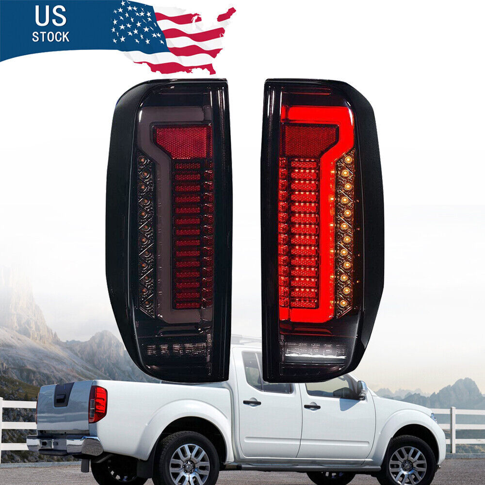 LED Smoked Sequential Tail Light Lamp for Frontier Nissan Navara D40 05-14 LH+RH 海外 即決