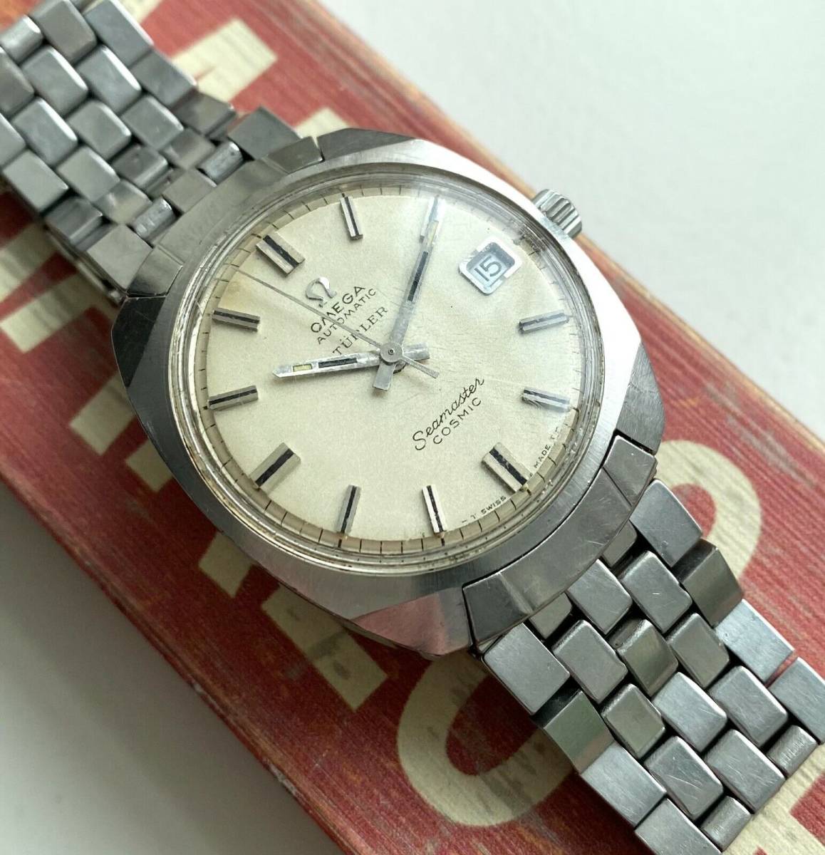 Vintage Omega Seamaster Cosmic "Turler" Stamp Automatic Date Steel Case Watch 海外 即決