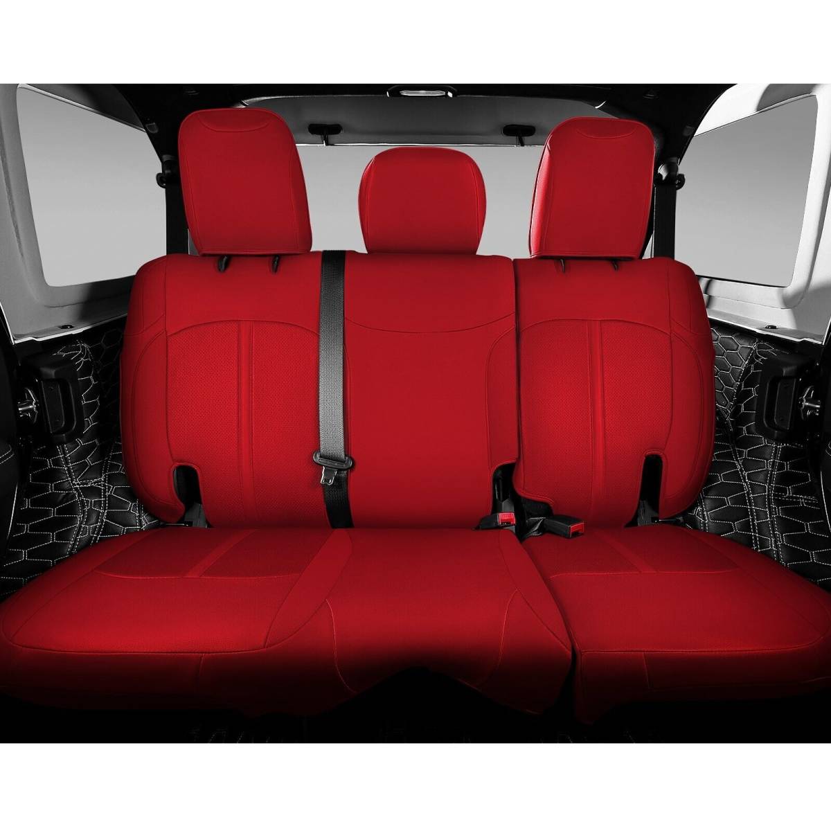 Fit 2018-2022 Jeep Wrangler JL Seat Covers PU Leather Red W O Rear ...