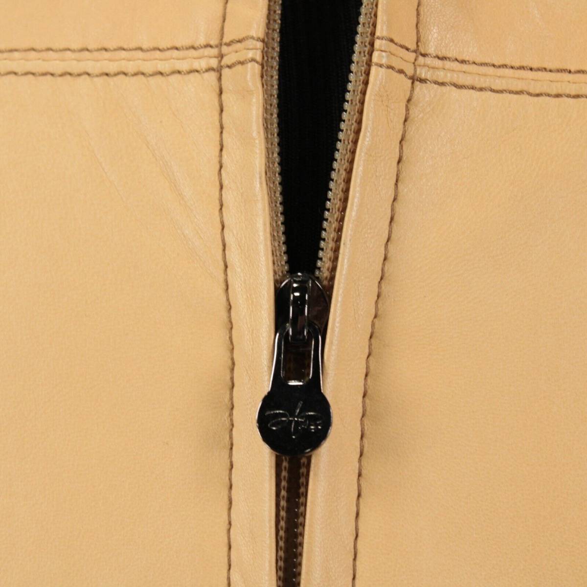 Hettabretz NWD Full-Zip Lambskin Leather Jacket Size 54 (~ L US) In Tan & Brown 海外 即決