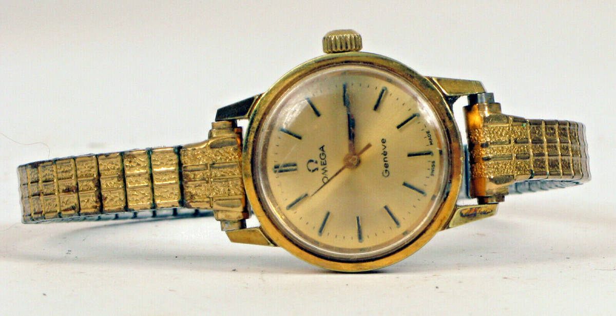 VINTAGE LADIES WATCH OMEGA GENEVE SWISS GOLD FILLED CLASSIC STYLE WORKING !! 海外 即決
