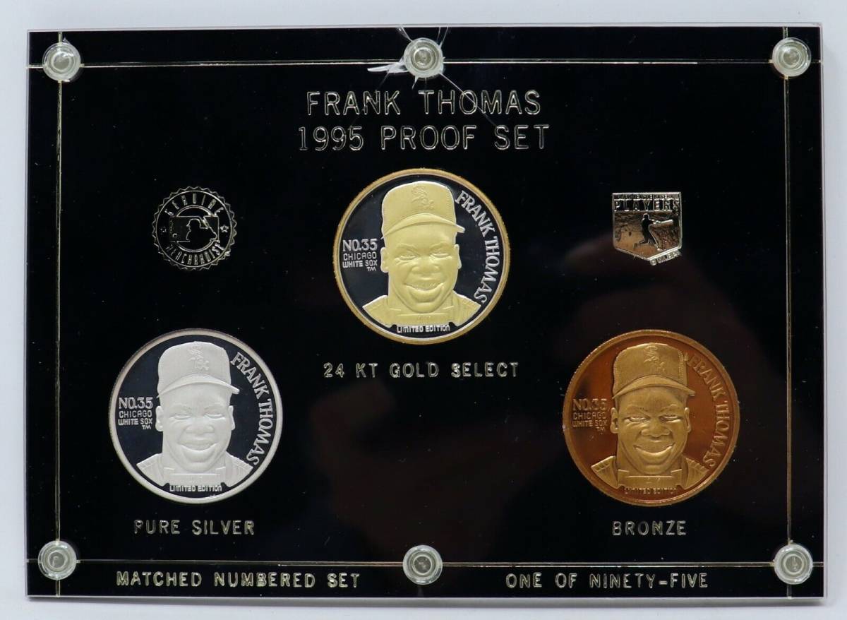 Frank Thomas 1995 All-Star Game Proof Silver / 24KT Gold / Bronze Medal Coin Set 海外 即決