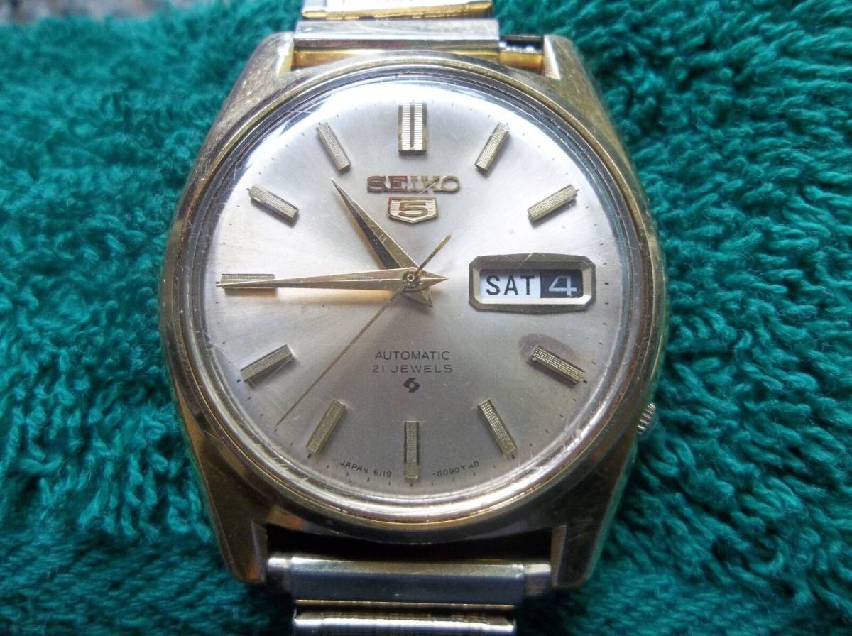 Vintage Seiko 5 Men's Watch Automatic 21 Jewel 海外 即決 その他 ...