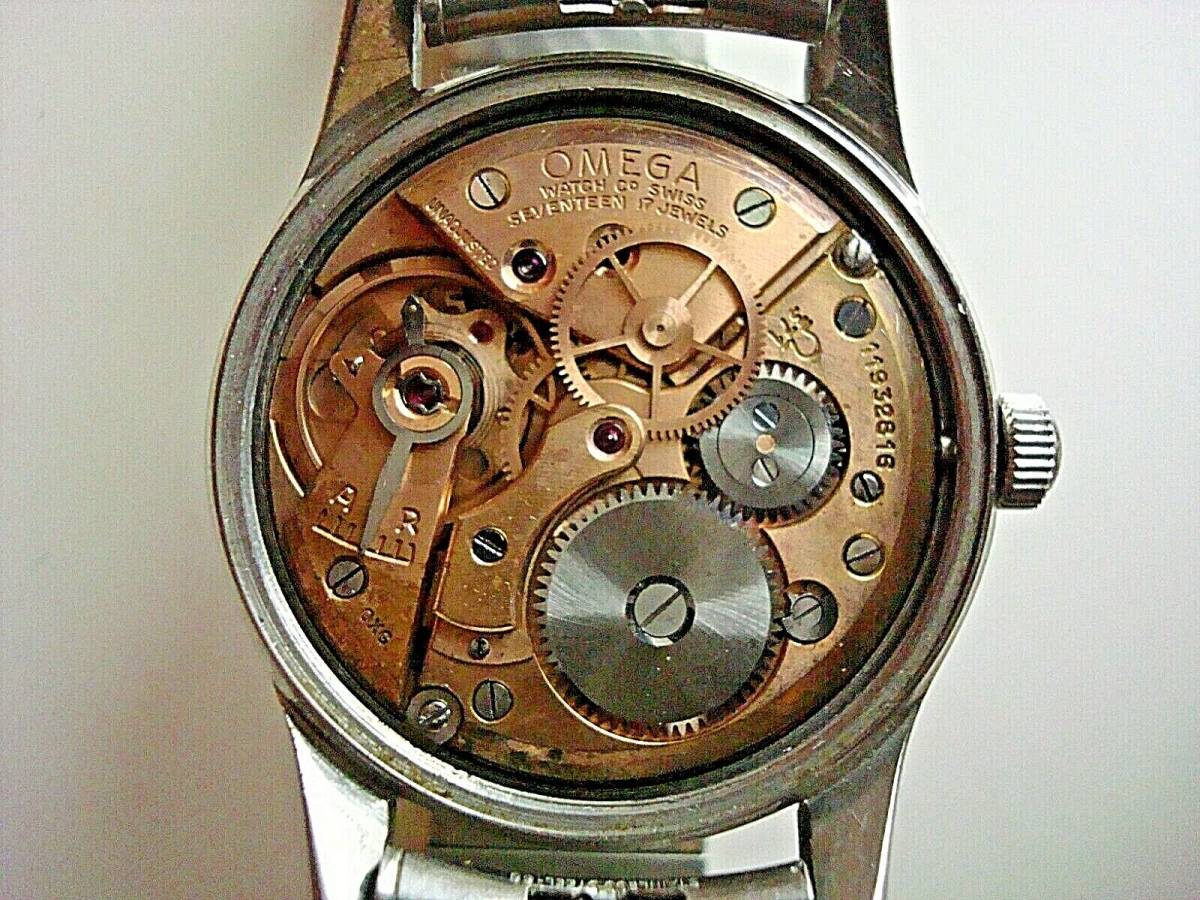 OMEGA 2634-1. 3Hands Military Dial, Cal.371, Manual Winding Vintage Watch 1940's 海外 即決 - 1