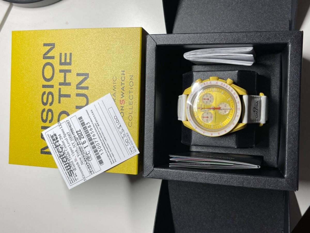 OMEGA x Swatch Speedmaster MoonSwatch Sun Yellow Unisex Watch - SO33J100 海外 即決 - 1