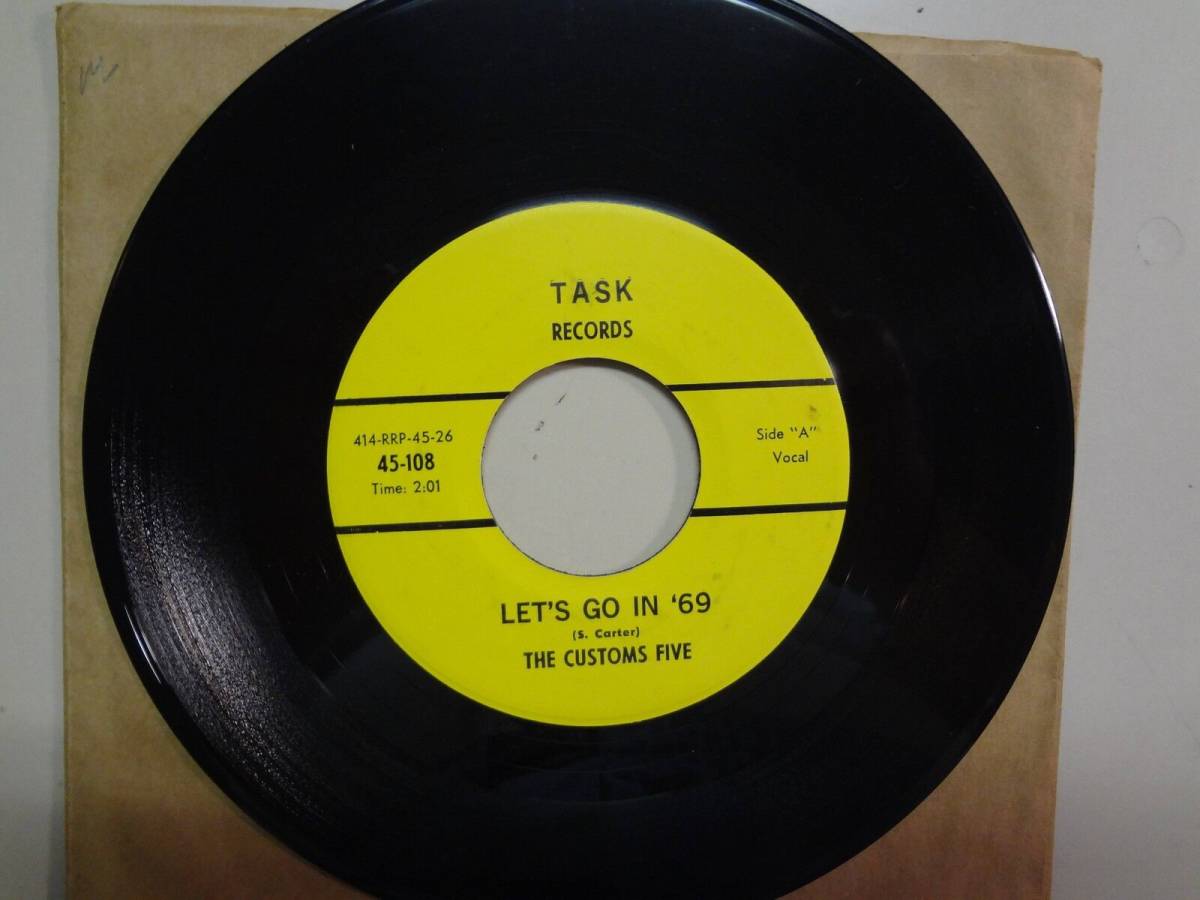 CUSTOMS FIVE: Let’s Go In ’69 2:01-Little Louie-U.S. 7" 1966 TASK Records 45-108 海外 即決