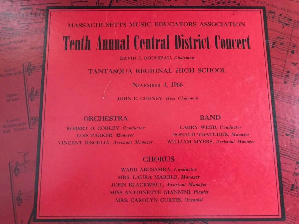 11/4/66 Tantasqua Regional H.S. Fiskdale Concert Vinyl LP Conductor O'Corley 海外 即決