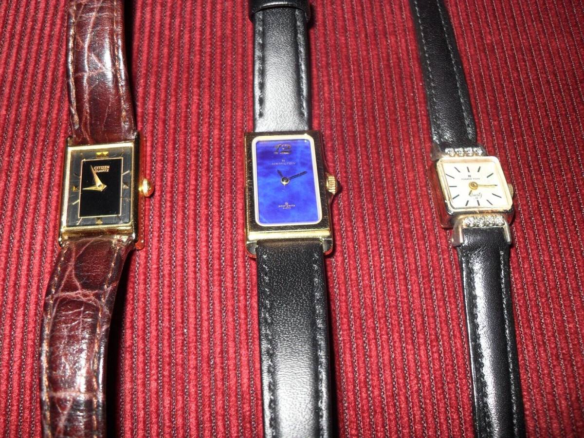 Set of 3 Ladies Quartz Watches, 1-Citizen & 2-Hamilton "Need Battery's" Nice Lot 海外 即決