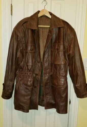 Norcuer Mens 100% Calfskin Leather Coat/Jacket, Argentina Brown, XL. Heavy Warm 海外 即決
