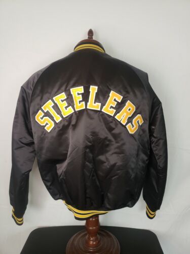 ??Vintage Chalk Line Pittsburgh Steelers L Starter Style Spellout Jacket EUC! 海外 即決