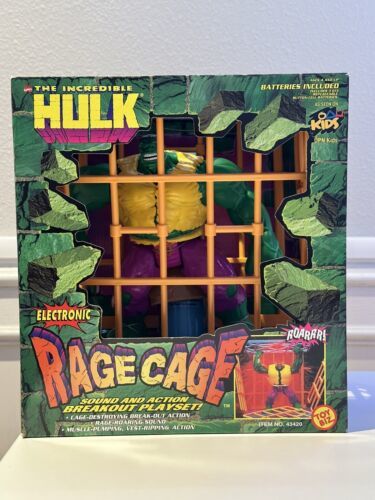 NEW 1996 The INCREDIBLE HULK RAGE CAGE Action Figure Electronic Playset Toy Biz 海外 即決