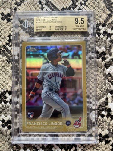 2015 TOPPS CHROME GOLD REFRACTOR FRANCISCO LINDOR RC ROOKIE /50 METS BGS 9.5 海外 即決