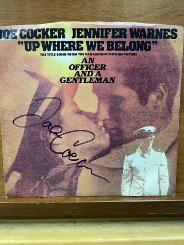 joe cocker signed vinyl 45rpm 1982 Up Where We Belong 海外 即決