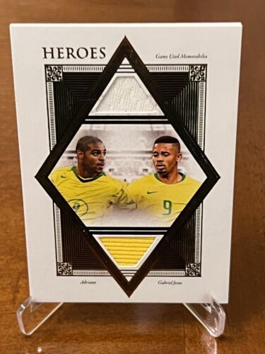 2022 Futera Unique World Football Heroes Dual Relic Adriano - G Jesus Brazil /35 海外 即決