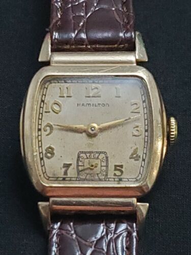 Vintage 1930'S Hamilton 987A Reagan 17 Jewels 10k Rolled Gold Men's Watch 海外 即決