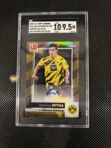 2020 21 TOPPS CHROME BUNDESLIGA GIOVANNI REYNA GOLD AUTO /60 SGC ...