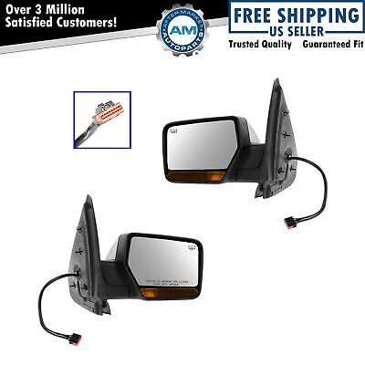 Mirror Power Folding Heated Memory Turn Signal Chrome Cap Pair Set for Ford NEW 海外 即決