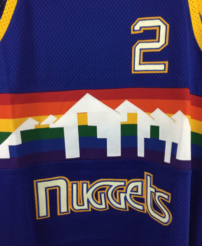 1987-88 Denver Nuggets Alex English #2 NBA Blue Mitchell & Ness Jersey 56 New! 海外 即決