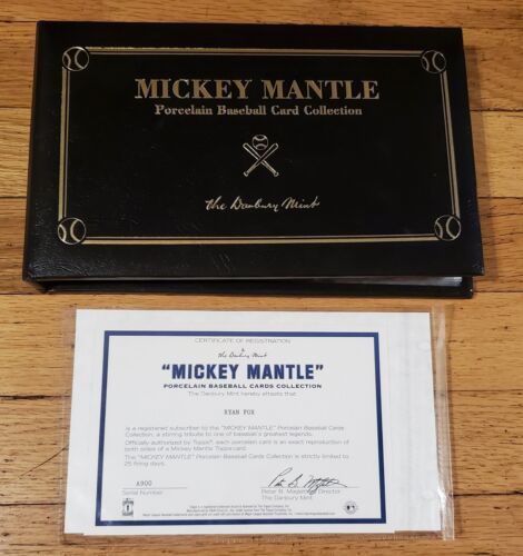 Danbury Mint Mickey Mantle Porcelain Baseball Card Collection Complete 24 Cards 海外 即決