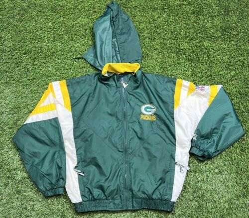 Vintage 90's Starter Green Bay Packers NFL Hooded Windbreaker ...