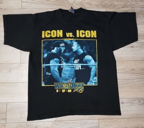 WWF WWE Icon Vs Icon The Rock Hulk Hogan Wrestlmania Vintage T Shirt 海外 即決