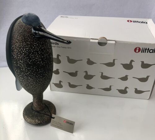 Oiva Toikka HERON Haikara Iittala Glass Bird Signed Original Box Sticker Label 海外 即決