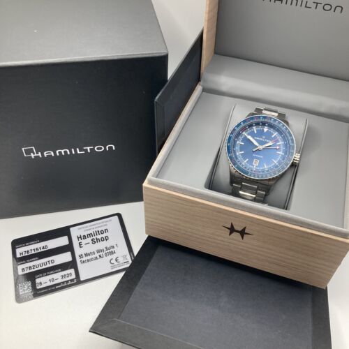 Hamilton Men's Khaki Aviation Converter GMT Blue Dial H76645140 海外 即決 - 1