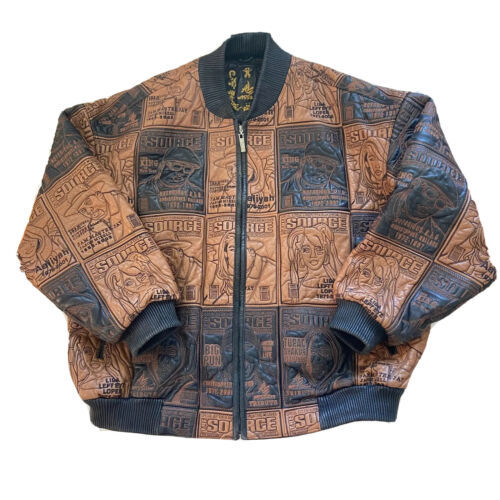 Al Wissam Leather Jacket Adult Size 56 Hip Hop Rap 2pac Notorious BIG Aaliyah 海外 即決