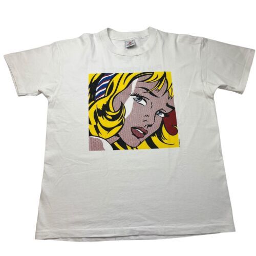 Vintage Roy Lichtenstein Shirt Girl wifh Hair Ribbon 90s XL Guggenheim Pop Art 海外 即決