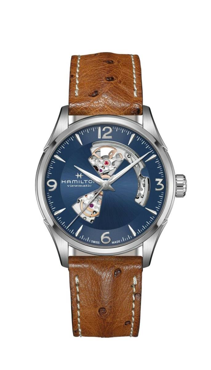 Hamilton Jazzmaster Blue Dial Ope Heart Automatic H32705041 100% Authentic 海外 即決