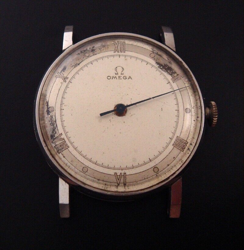 Original Men's 1939 Omega Stainless Steel Wristwatch for Parts or Repair 海外 即決