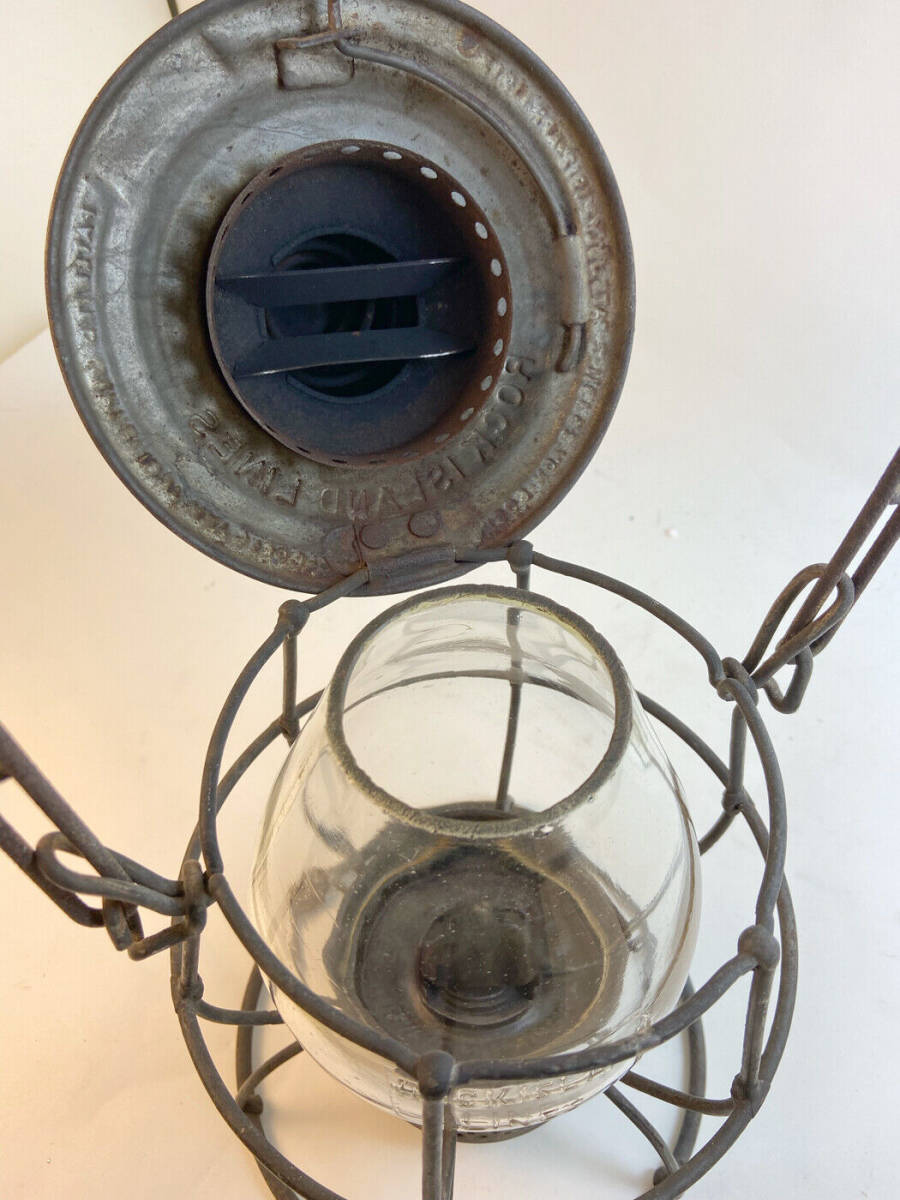 Rock Island Lines RR Lantern w embossed glass globe Adams & Westlake 海外 即決 - 5