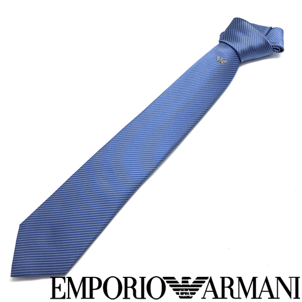 EMPORIO ARMANI ネクタイ エンポリオアルマーニ ブランド シルク ストライプ ライトブルー 【剣先幅：7.5cm】 340275-624-00931_画像1