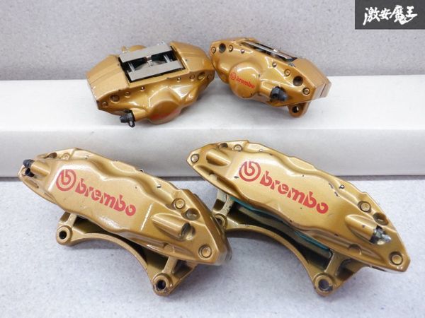 スバル純正 GDB インプレッサ WRX STI brembo ブレンボ キャリパー 4POT 2POT 前後 1台分 プロμ タイプHC パッド付 棚2P13の画像1