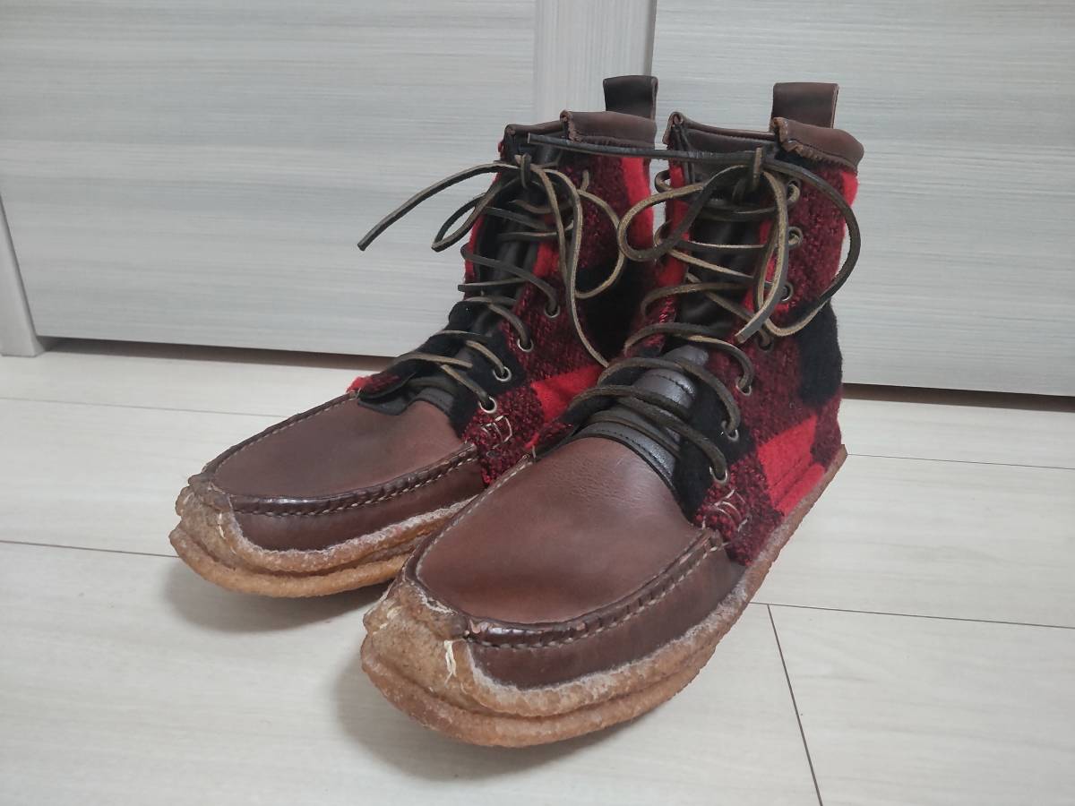 ★US制　ユケテン　YUKETEN　ハントブーツ　HUNT BOOT　★レザーxウール　★赤x黒ブロックチェック柄　★未使用品