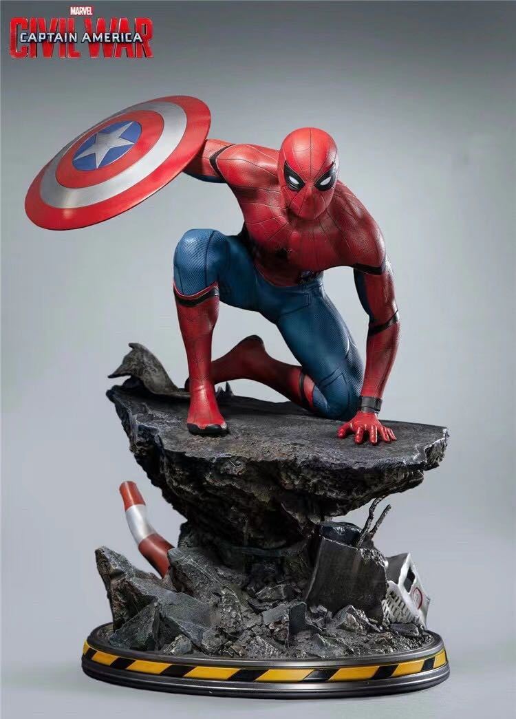  Captain America 3 Spider-Man figure has painted garage kit final product abroad QUEEN STUDIOS limited amount POLYSTONE1|4 start chu- normal version 