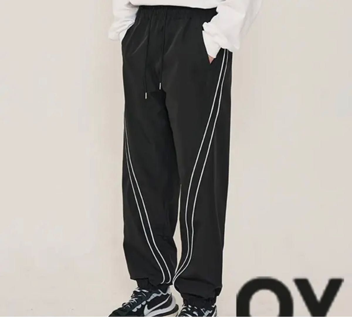 オーワイOY CURVE LINE LOGO TRACK PANTS-BLACK | tspea.org