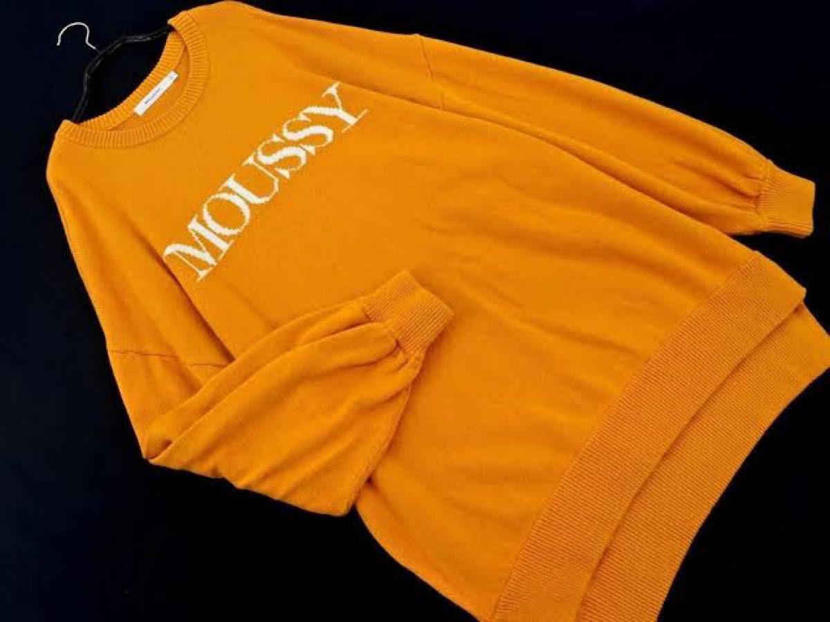 MOUSSY ロゴ　ニットワンピース　セーター