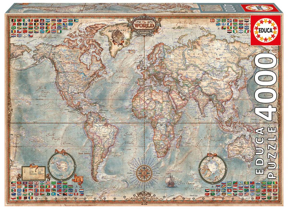 EDUCA 14827 4000ピース ジグソーパズル ドイツ発売 THE WORLD, EXECUTIVE MAP 世界の行政地図_画像1