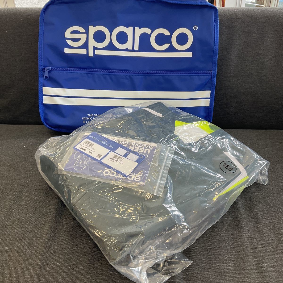 スパルコ Sparco レーシングスーツ THUNDER サンダー グレー/イエロー ジュニア150サイズ