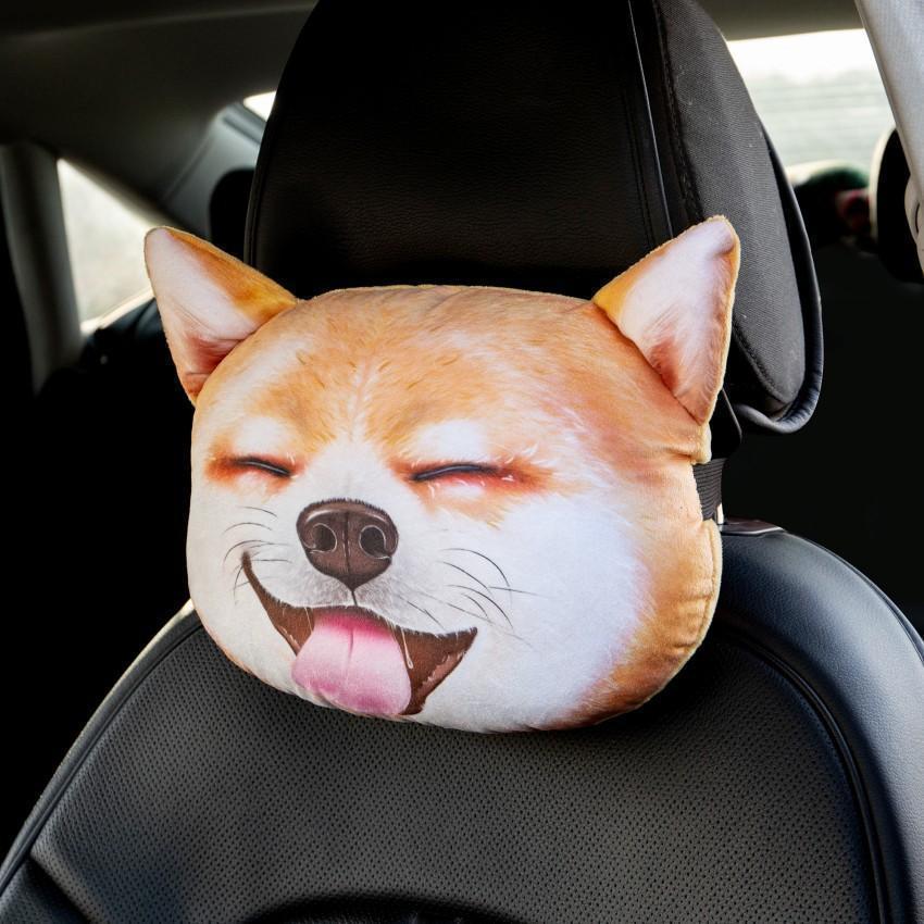 新品未使用品　かわいい車用ヘッドレストカバー　柴犬　dog　クッション_画像1