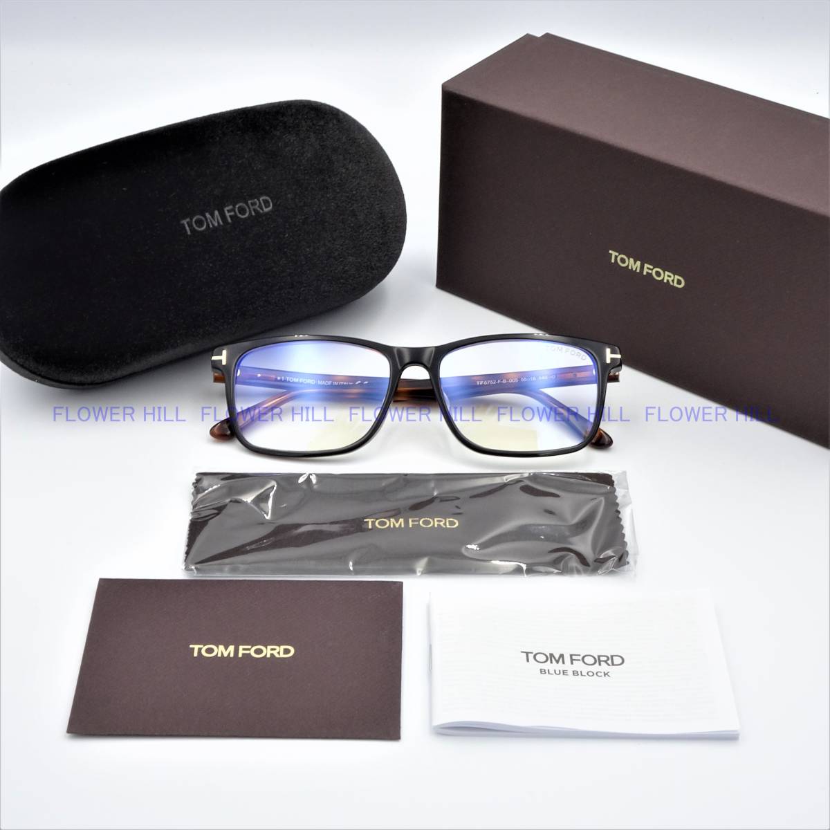 【新品・送料無料】トムフォード TOM FORD メガネ TF5752-F-B 005 ハバナ&ブラック アジアンフィット ブルーライトカット 眼鏡 高級_画像10