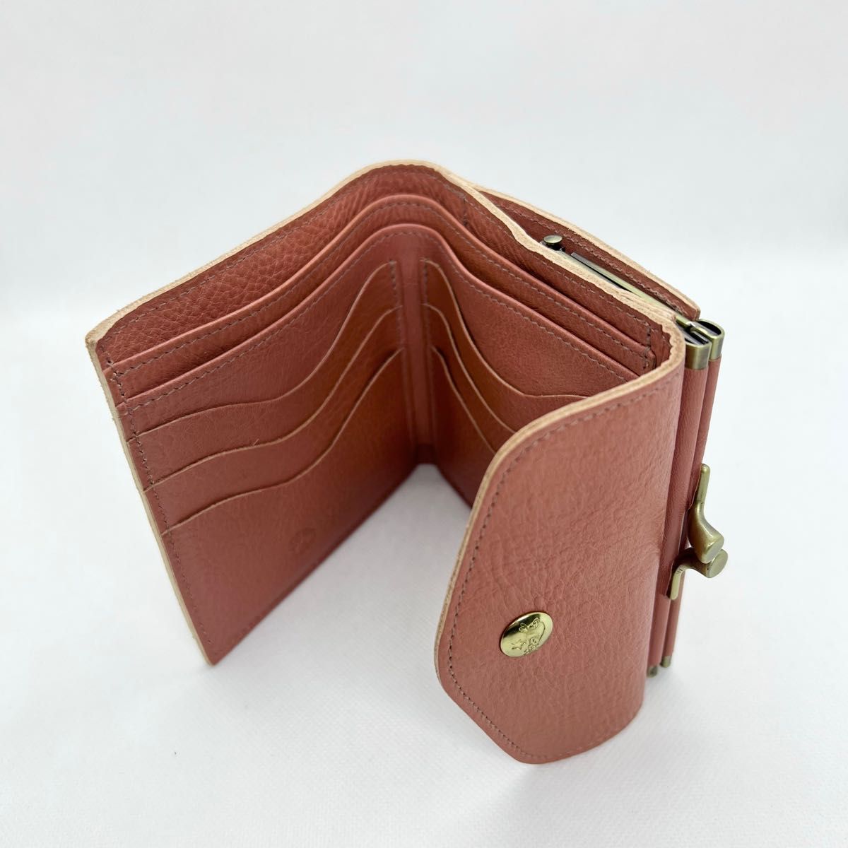 新品未使用】 イルビゾンテ 二つ折財布 がま口 ジャム（テラコッタ