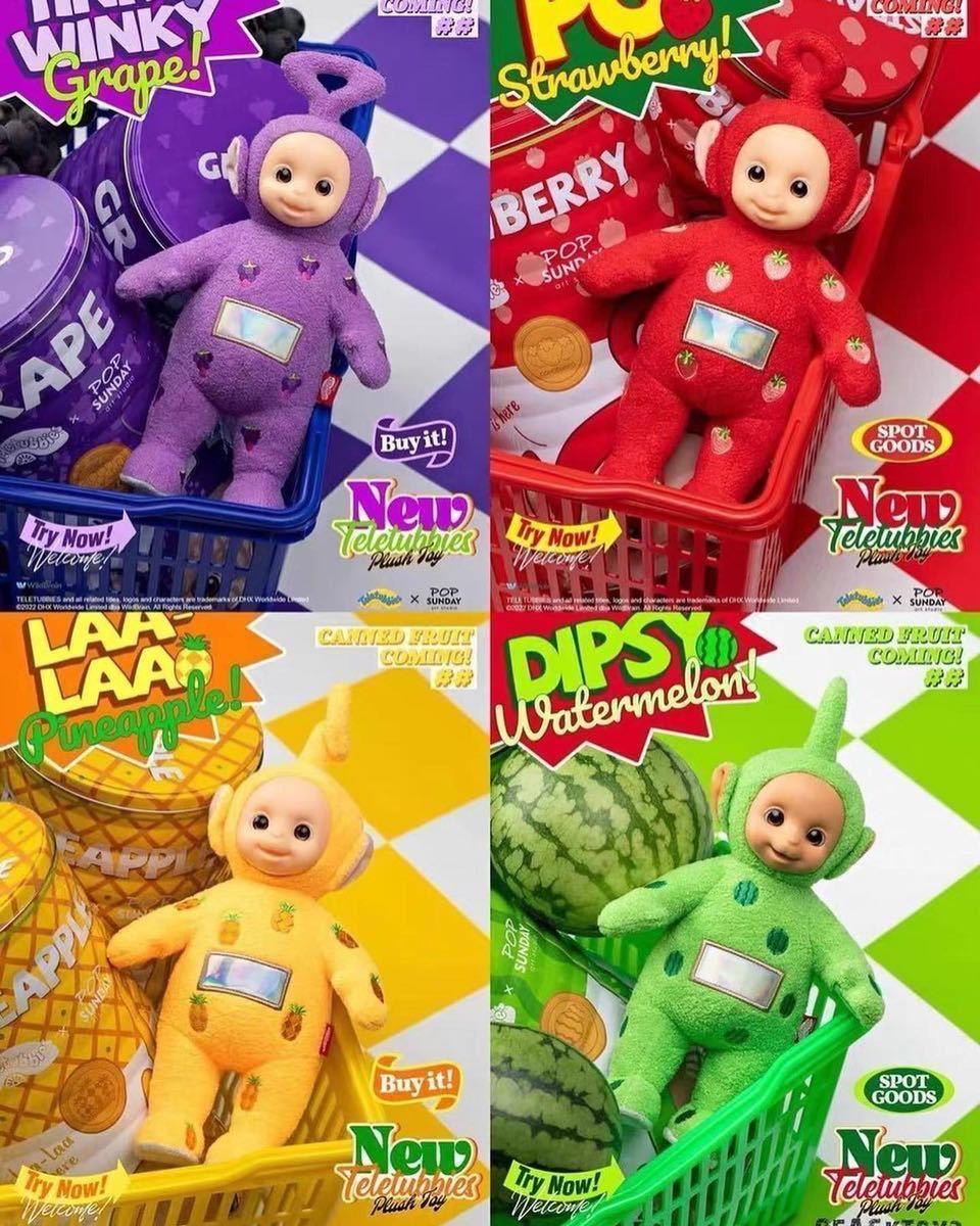 [ Teletubbies ] Pola -latipsi-tin key wing key fruit can all 4 kind set soft toy figure bag attaching 