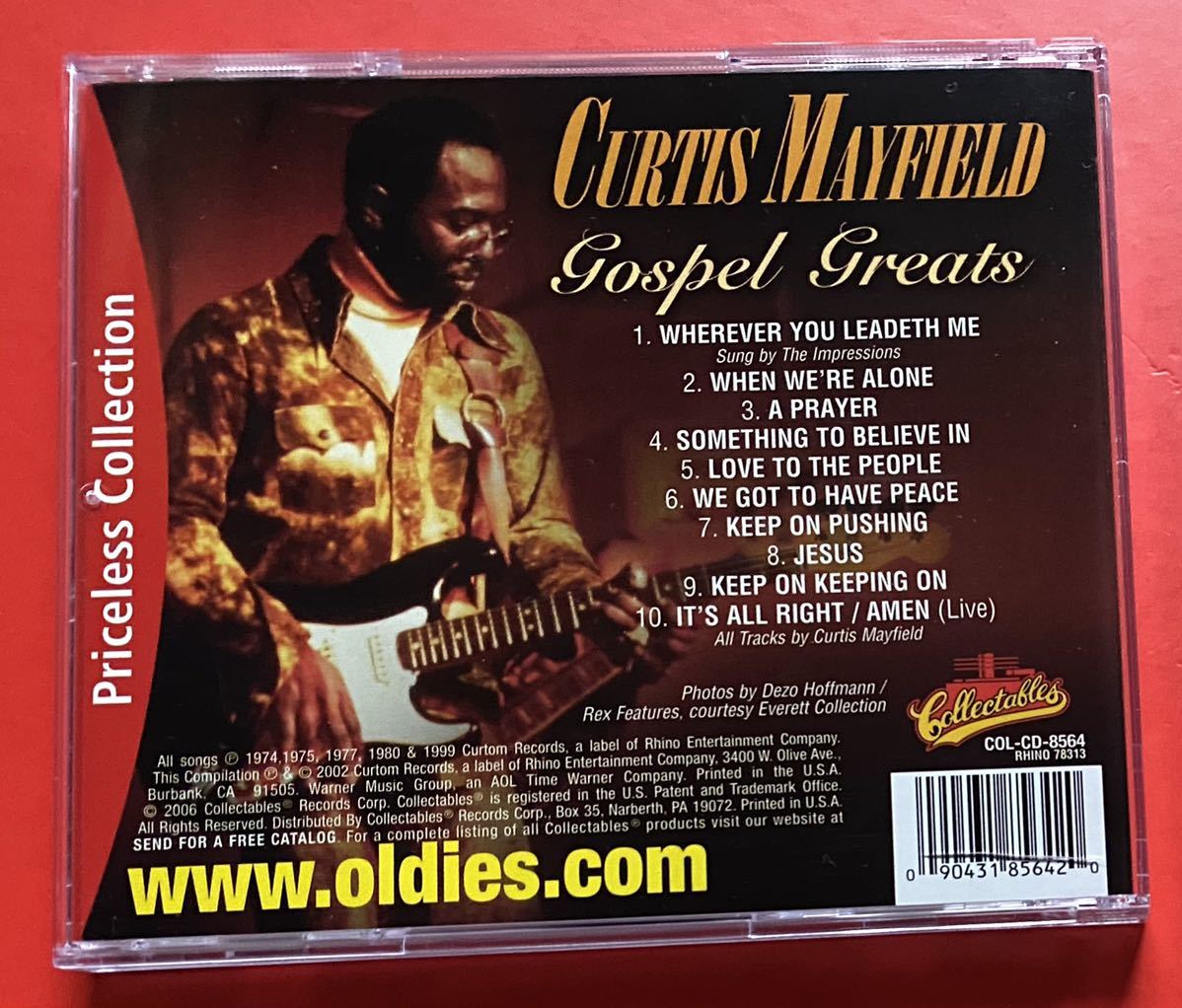 【美品CD】Curtis Mayfield「GOSPEL GREATS」カーティス・メイフィールド 輸入盤 [02100311]_画像2