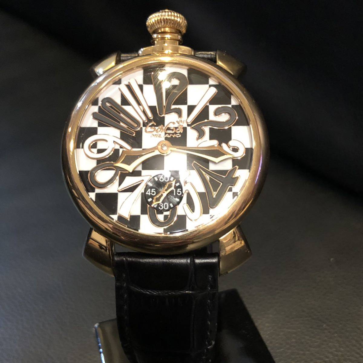 GAGA MILANO ガガミラノ マニュアーレ 48mm チェス盤 ゴールド GAGA MILANO ガガミラノ マニュアーレ 48mm チェス盤 ゴールド